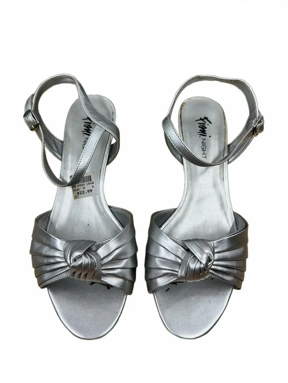 Fioni‎ Night Silver Metallic Ankle Strap Heels